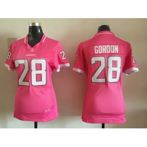 Women's San Diego Chargers #28 Melvin Gordon Pink Bubble Gum 2015 NFL Jersey