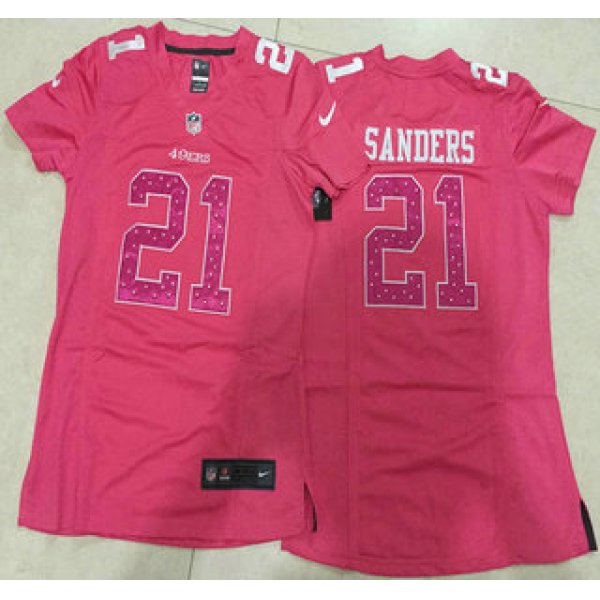 Women's San Francisco 49ers #21 Deion Sanders Nike Pink Sweetheart Diamond Jersey