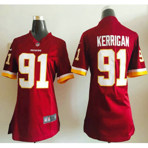 Women's Washington Redskins #91 Ryan Kerrigan Red Retired Player NFL Nike Game Jersey