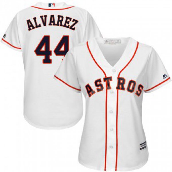 Women's Authentic Houston Astros #44 Yordan Alvarez Majestic Cool Base Home White Jersey