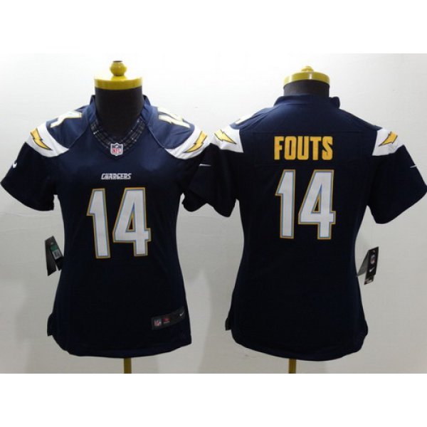 Nike San Diego Chargers #14 Dan Fouts 2013 Navy Blue Limited Womens Jersey