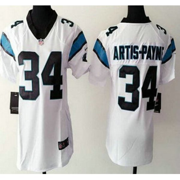 Women's Carolina Panthers #34 Cameron Artis-Payne Nike White Game Jersey