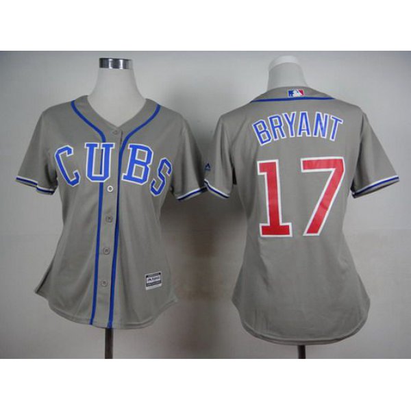 Women's Chicago Cubs #17 Kris Bryant 2014 Gray Jersey