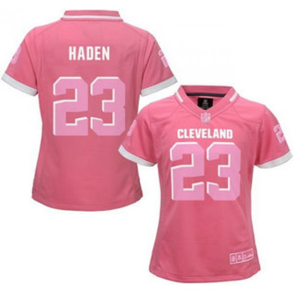 Women's Cleveland Browns #23 Joe Haden Pink Bubble Gum 2015 NFL Jersey