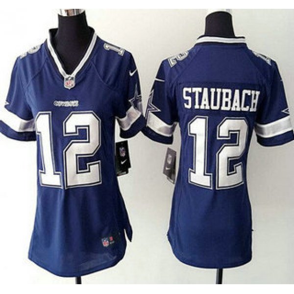 Women's Dallas Cowboys #12 Roger Staubach Navy Blue Retired Player NFL Nike Game Jersey
