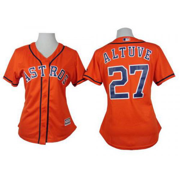 Women's Houston Astros #27 Jose Altuve Orange Jersey