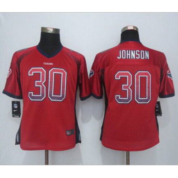 Women's Houston Texans #30 Kevin Johnson Nike Drift Fashion Red Jersey