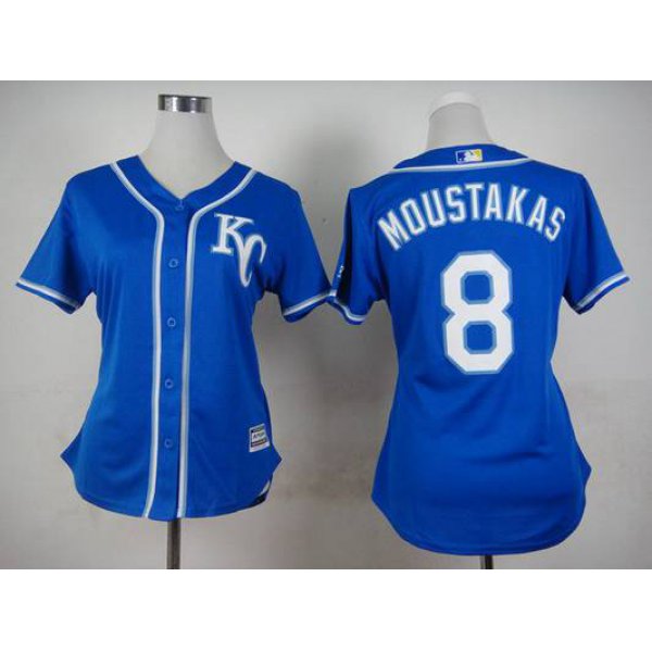 Women's Kansas City Royals #8 Mike Moustakas 2014 Blue Jersey