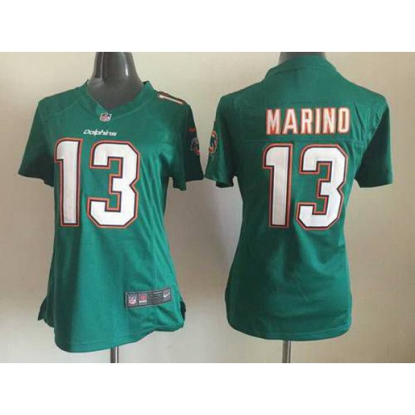 Women's Miami Dolphins #13 Dan Marino 2013 Nike Green Game Jersey