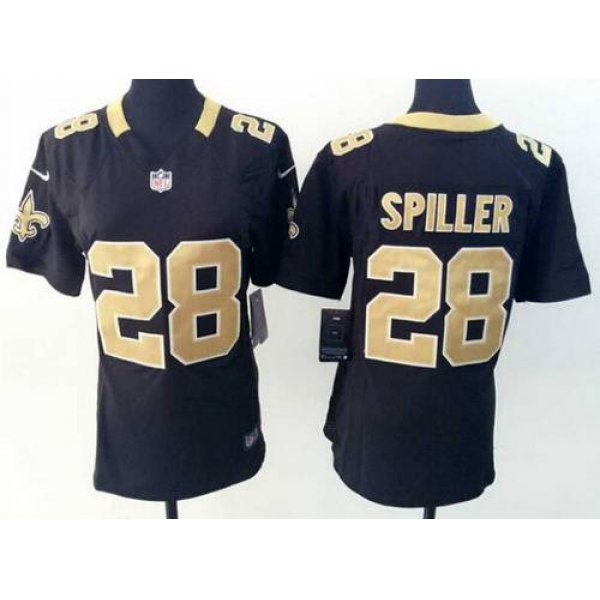 Women's New Orleans Saints #28 C.J. Spiller Nike Black Game Jersey