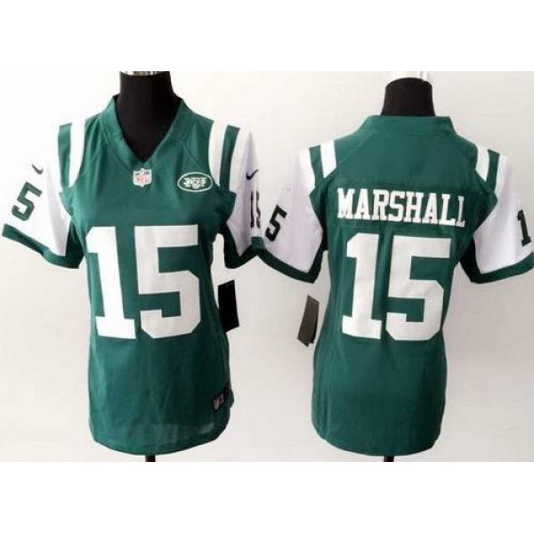Women's New York Jets #15 Brandon Marshall Green Game Jersey