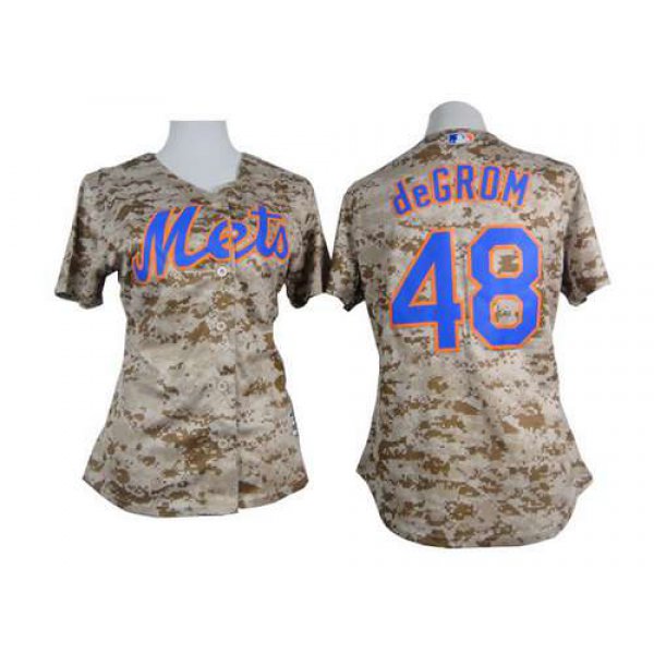 Women's New York Mets #48 Jacob DeGrom 2014 Camo Jersey