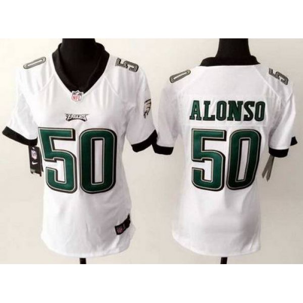 Women's Philadelphia Eagles #50 Kiko Alonso 2014 Nike White Game Jersey