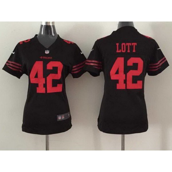 Women's San Francisco 49ers #42 Ronnie Lott 2015 Nike Black Game Jersey