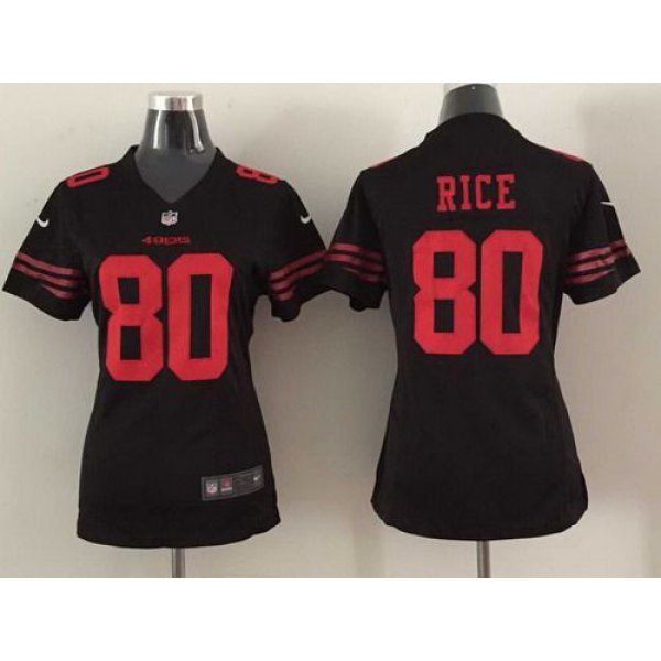 Women's San Francisco 49ers #80 Jerry Rice 2015 Nike Black Game Jersey