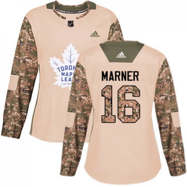 Adidas Toronto Maple Leafs #16 Mitchell Marner Camo Authentic 2017 Veterans Day Women's Stitched NHL Jersey