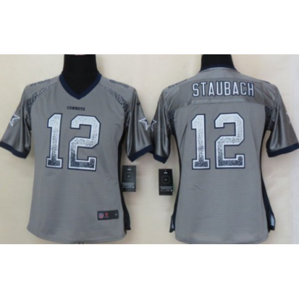 Nike Dallas Cowboys #12 Roger Staubach Drift Fashion Gray Womens Jersey