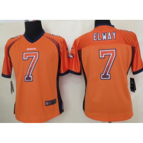 Nike Denver Broncos #7 John Elway Drift Fashion Orange Womens Jersey