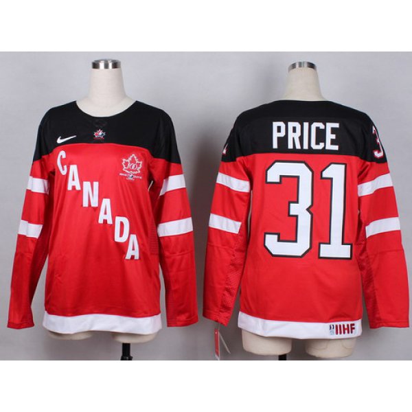 2014/15 Team Canada #31 Carey Price Red 100TH Womens Jersey