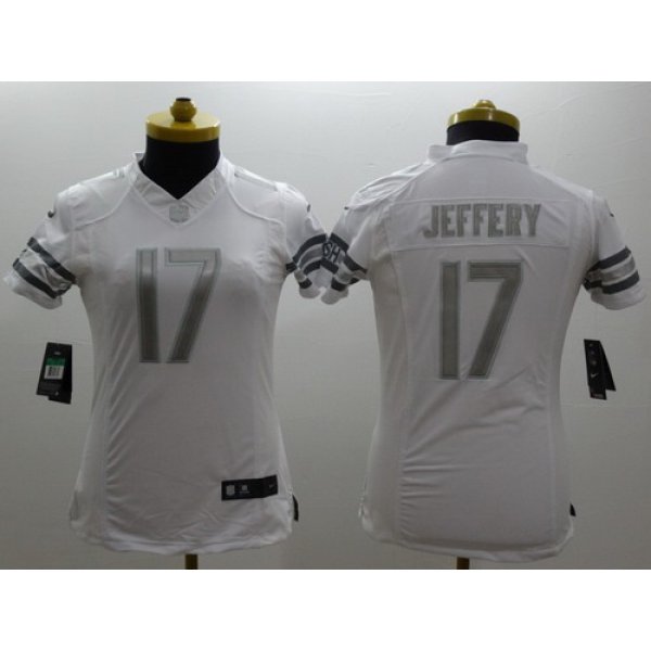 Nike Chicago Bears #17 Alshon Jeffery Platinum White Limited Womens Jersey