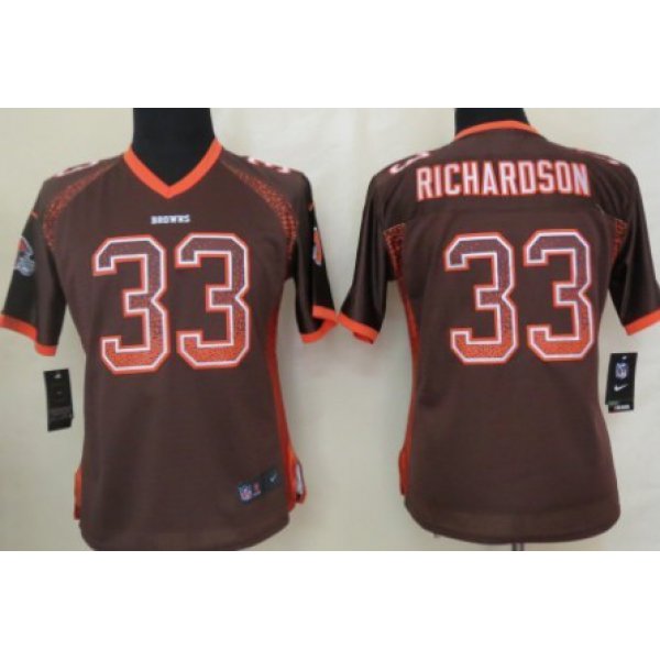 Nike Cleveland Browns #33 Trent Richardson Drift Fashion Brown Womens Jersey