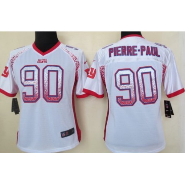 Nike New York Giants #90 Jason Pierre-Paul Drift Fashion White Womens Jersey