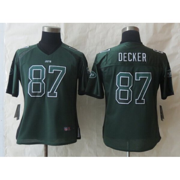 Nike New York Jets #87 Eric Decker Drift Fashion Green Womens Jersey