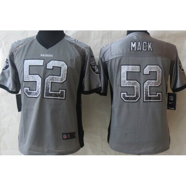 Nike Oakland Raiders #52 Khalil Mack Drift Fashion Gray Womens Jersey