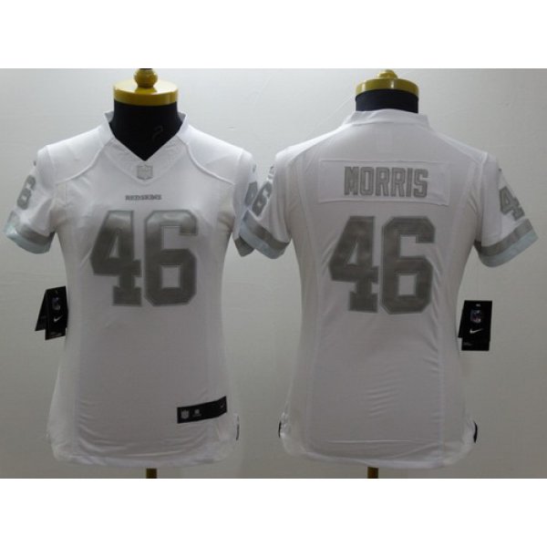 Nike Washington Redskins #46 Alfred Morris Platinum White Limited Womens Jersey
