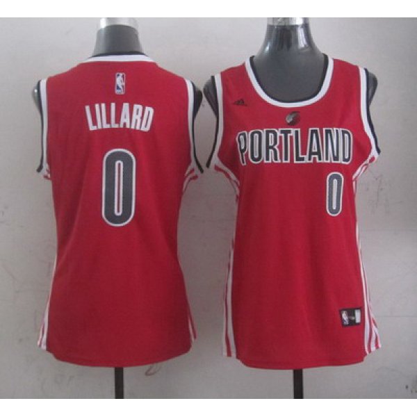 Portland Trail Blazers #0 Damian Lillard  2014 New Red Womens Jersey