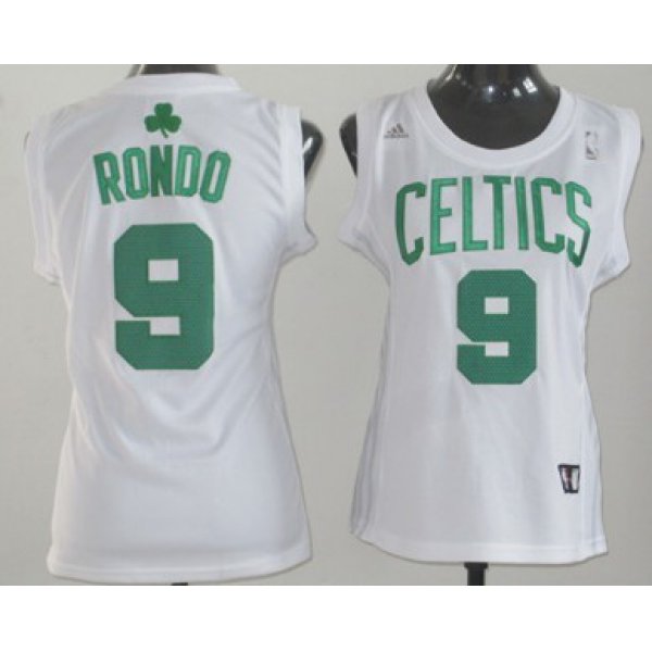 Boston Celtics #9 Rajon Rondo White Womens Jersey