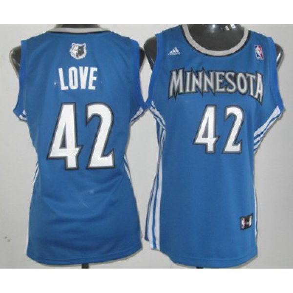 Minnesota Timberwolves #42 Kevin Love Blue Womens Jersey