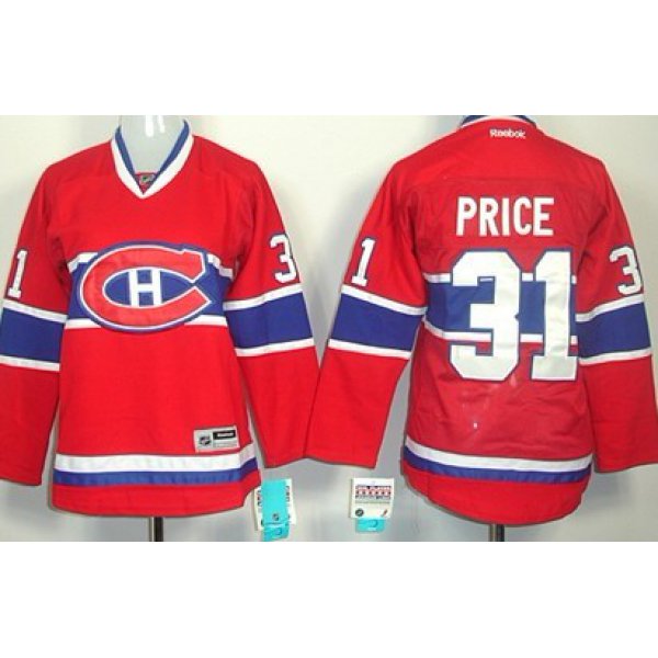 Montreal Canadiens #31 Carey Price Red Womens Jersey