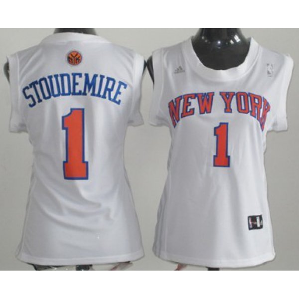 New York Knicks #1 Amare Stoudemire White Womens Jersey