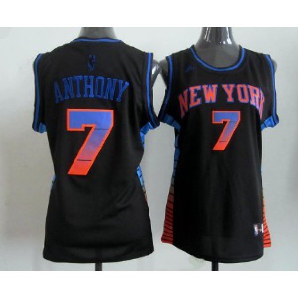 New York Knicks #7 Carmelo Anthony Vibe Black Fashion Womens Jersey