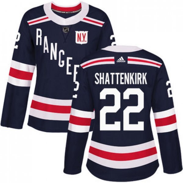 Adidas New York Rangers #22 Kevin Shattenkirk Navy Blue Authentic 2018 Winter Classic Women's Stitched NHL Jersey