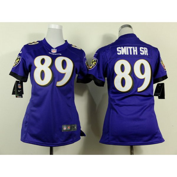 Nike Baltimore Ravens #89 Steve Smith Sr 2013 Purple Game Womens Jersey