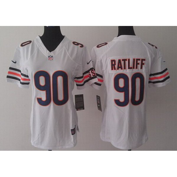 Nike Chicago Bears #90 Jeremiah Ratliff White Limited Womens Jersey