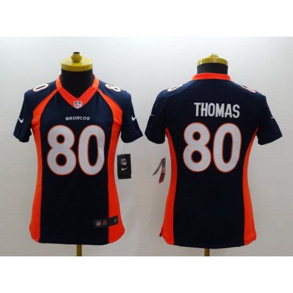 Nike Denver Broncos #80 Julius Thomas 2013 Blue Limited Womens Jersey