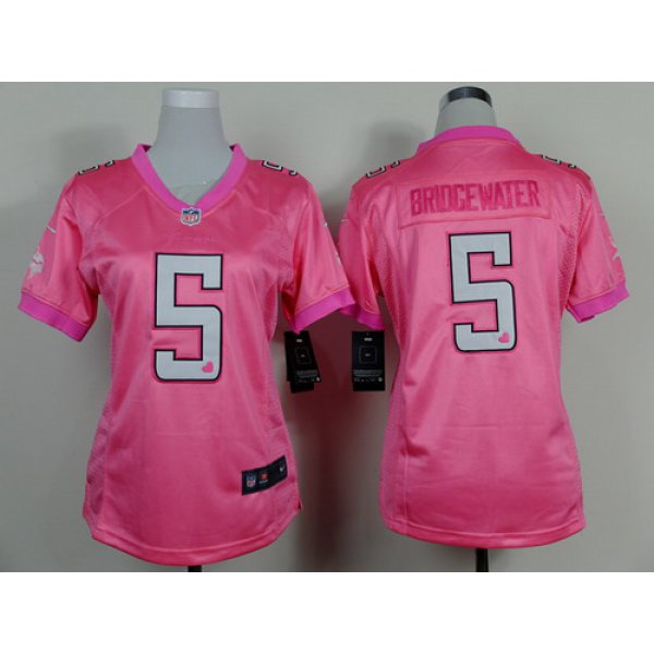 Nike Minnesota Vikings #5 Teddy Bridgewater Pink Love Womens Jersey