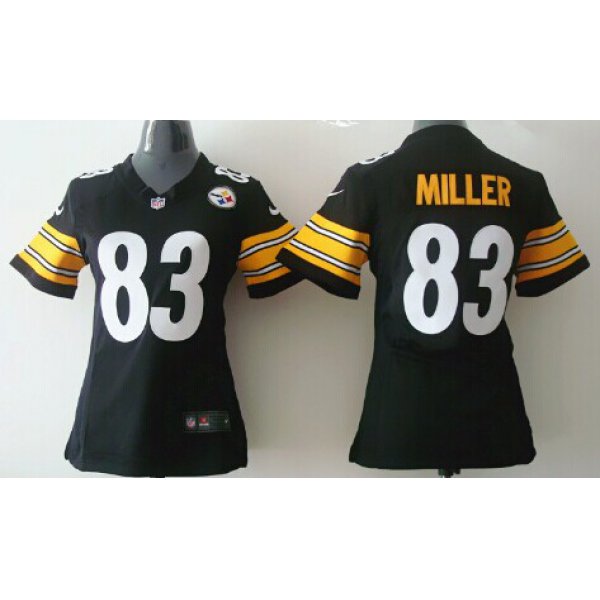 Nike Pittsburgh Steelers #83 Heath Miller Black Game Womens Jersey