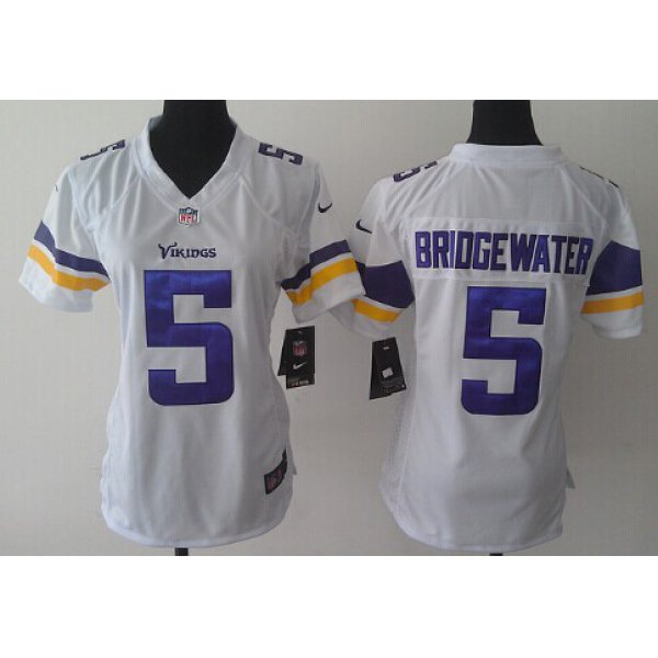 Nike Minnesota Vikings #5 Teddy Bridgewater 2013 White Limited Womens Jersey