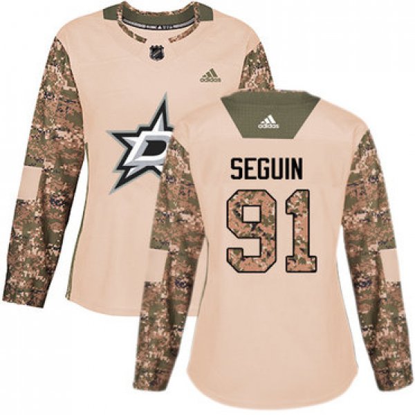 Adidas Dallas Stars #91 Tyler Seguin Camo Authentic 2017 Veterans Day Women's Stitched NHL Jersey