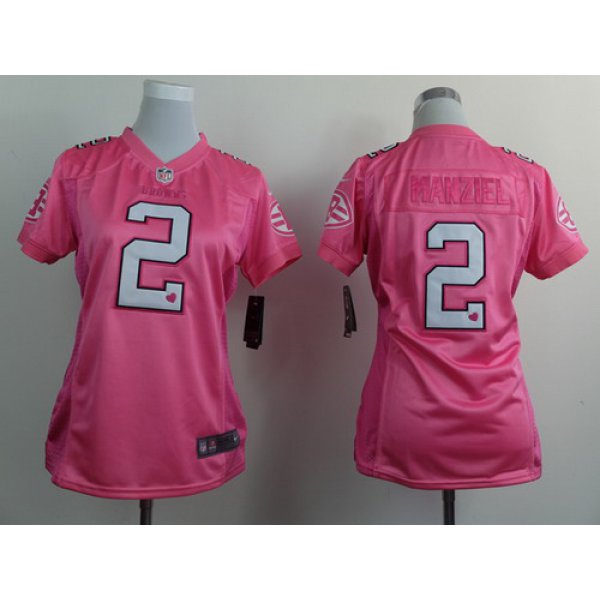 Nike Cleveland Browns #2 Johnny Manziel Pink Love Womens Jersey