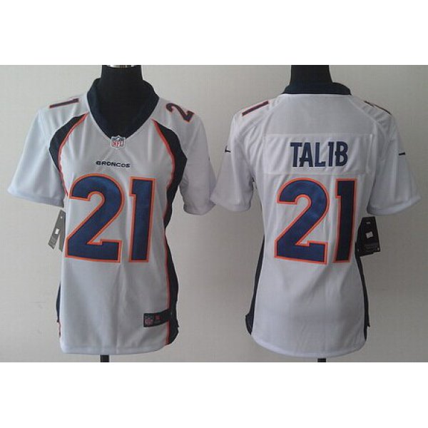 Nike Denver Broncos #21 Aqib Talib 2013 White Game Womens Jersey