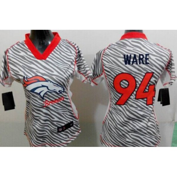 Nike Denver Broncos #94 DeMarcus Ware 2012 Womens Zebra Fashion Jersey