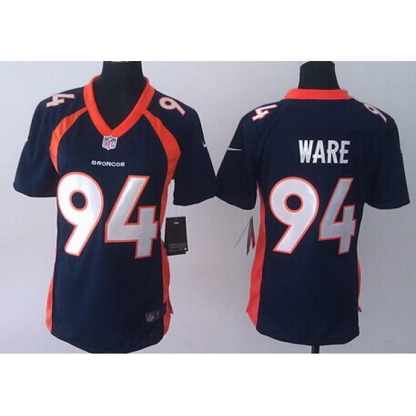 Nike Denver Broncos #94 DeMarcus Ware 2013 Blue Game Womens Jersey