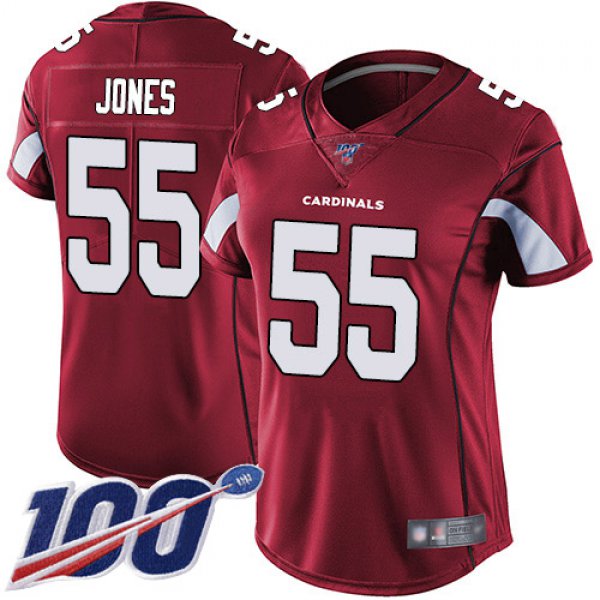 Nike Cardinals #55 Chandler Jones Red Team Color Women's Stitched NFL 100th Season Vapor Limited Jersey