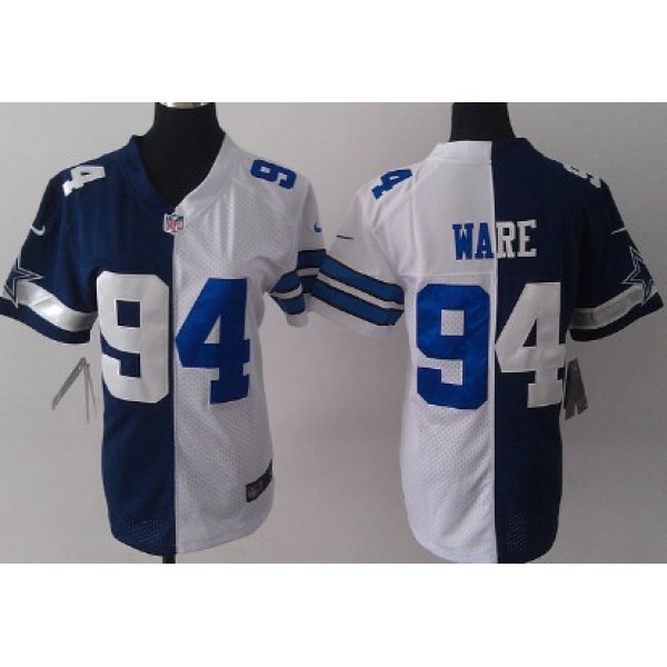 Nike Dallas Cowboys #94 DeMarcus Ware Blue/White Two Tone Womens Jersey