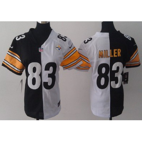 Nike Pittsburgh Steelers #83 Heath Miller Black/White Two Tone Womens Jersey